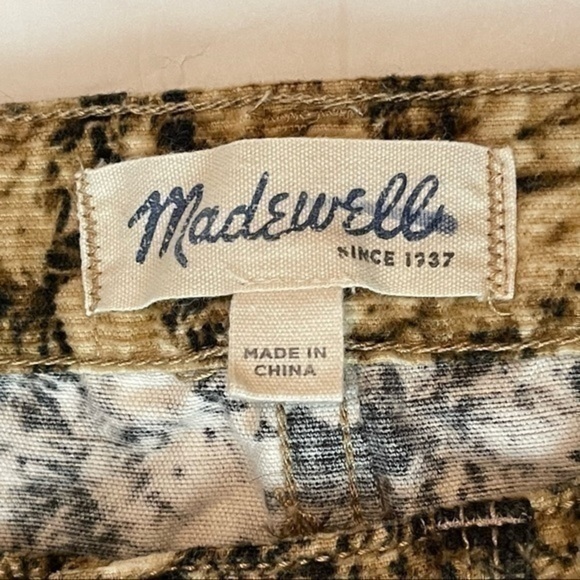 Madewell Lightweight Corduroy Brown & Cream Floral Jean Pants NWOT - Picture 8 of 12